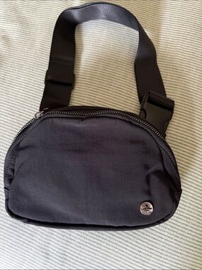 HALARA Black Nylon Belt Bag with Silver Detail